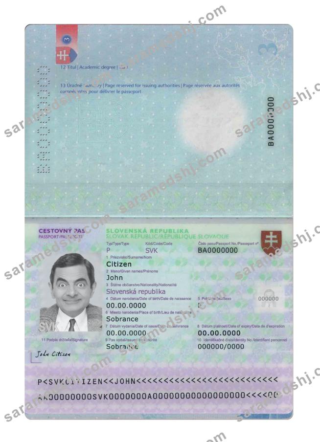 Slovakia passport version 3